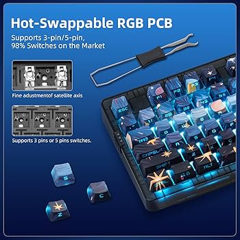 Amazon.com: ZORNHER ZH980 Mechanical Keyboard,95% Blue